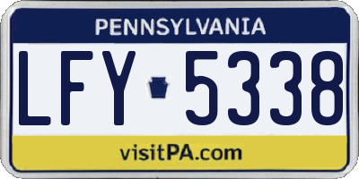 PA license plate LFY5338
