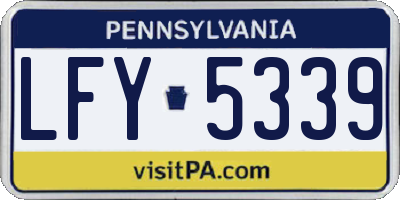 PA license plate LFY5339