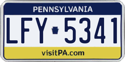 PA license plate LFY5341