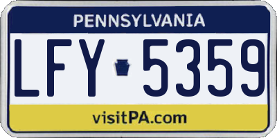 PA license plate LFY5359
