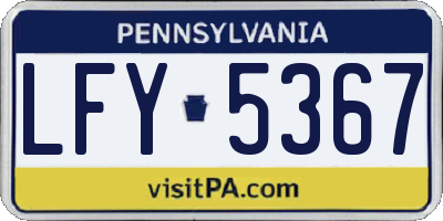 PA license plate LFY5367