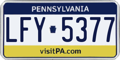 PA license plate LFY5377