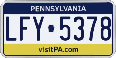 PA license plate LFY5378