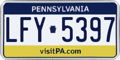 PA license plate LFY5397