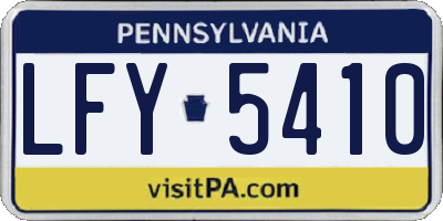 PA license plate LFY5410