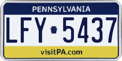 PA license plate LFY5437