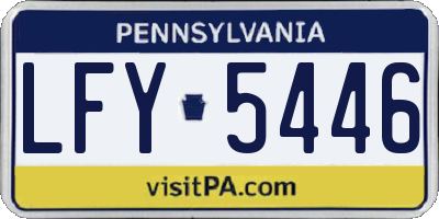 PA license plate LFY5446