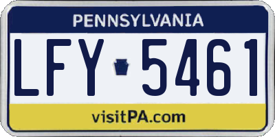 PA license plate LFY5461