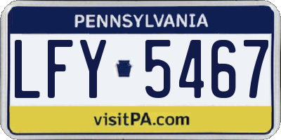 PA license plate LFY5467