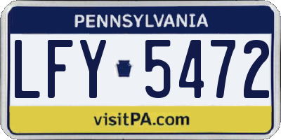 PA license plate LFY5472