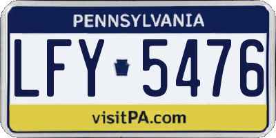 PA license plate LFY5476