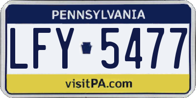 PA license plate LFY5477