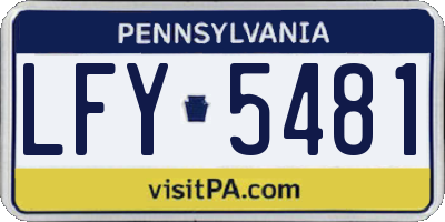 PA license plate LFY5481