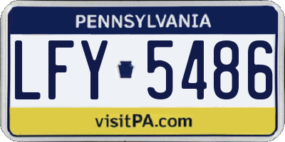 PA license plate LFY5486