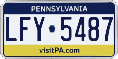 PA license plate LFY5487