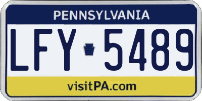 PA license plate LFY5489