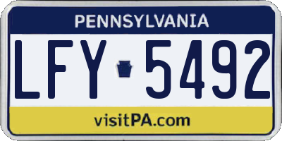 PA license plate LFY5492