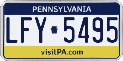 PA license plate LFY5495
