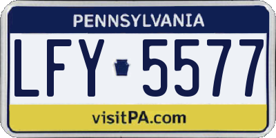 PA license plate LFY5577