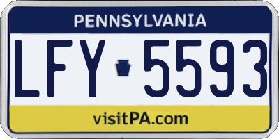 PA license plate LFY5593