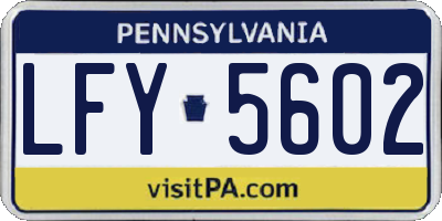 PA license plate LFY5602