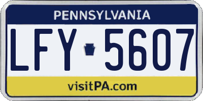 PA license plate LFY5607
