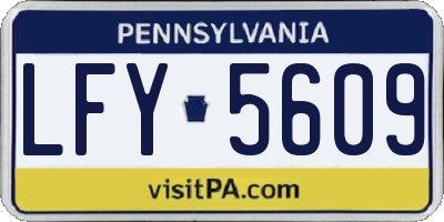 PA license plate LFY5609