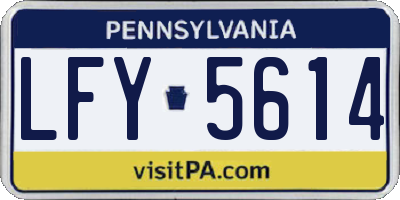 PA license plate LFY5614