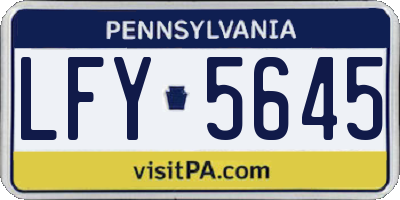PA license plate LFY5645