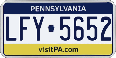 PA license plate LFY5652