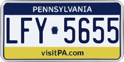 PA license plate LFY5655