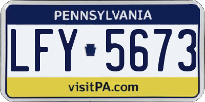 PA license plate LFY5673