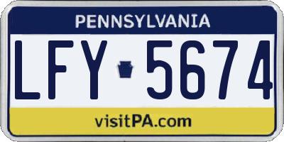 PA license plate LFY5674