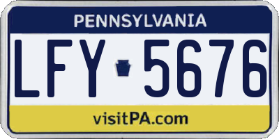 PA license plate LFY5676