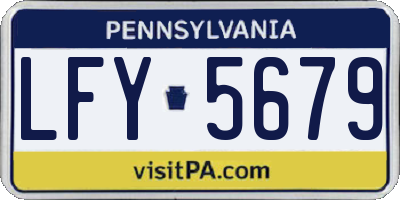 PA license plate LFY5679