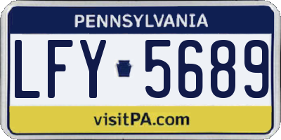PA license plate LFY5689