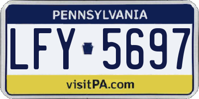PA license plate LFY5697
