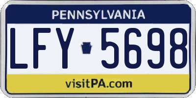 PA license plate LFY5698