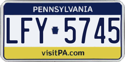 PA license plate LFY5745