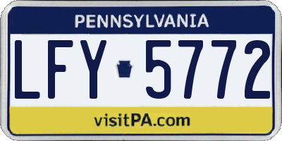 PA license plate LFY5772
