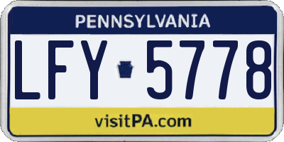 PA license plate LFY5778
