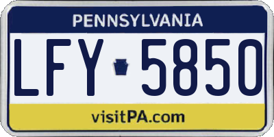 PA license plate LFY5850