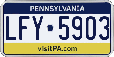 PA license plate LFY5903