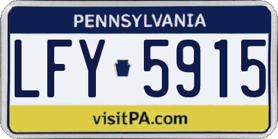 PA license plate LFY5915