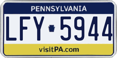 PA license plate LFY5944
