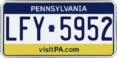PA license plate LFY5952