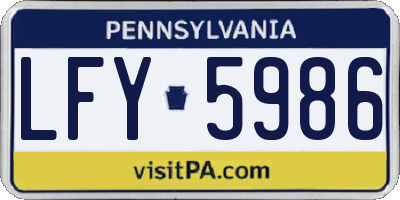 PA license plate LFY5986