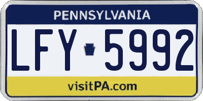 PA license plate LFY5992