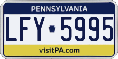 PA license plate LFY5995