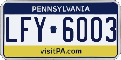 PA license plate LFY6003